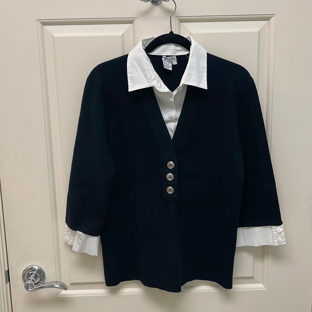 Worth Collection Sweater with detachable Dickie and Cuffs